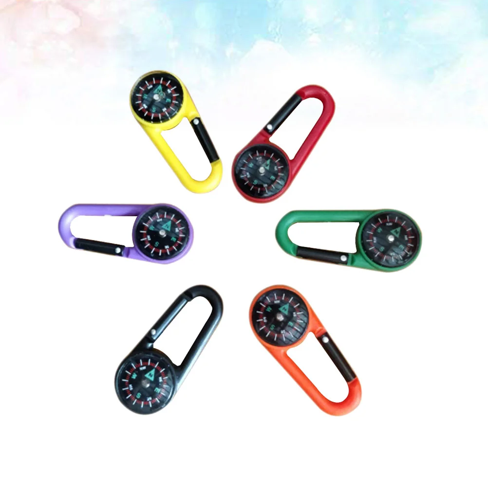 

Compass Clips Mini Geocaching Kidsprizes School Favors Party Camping Tools Adventure Outdoor Survival Belt Keychains Chain Key
