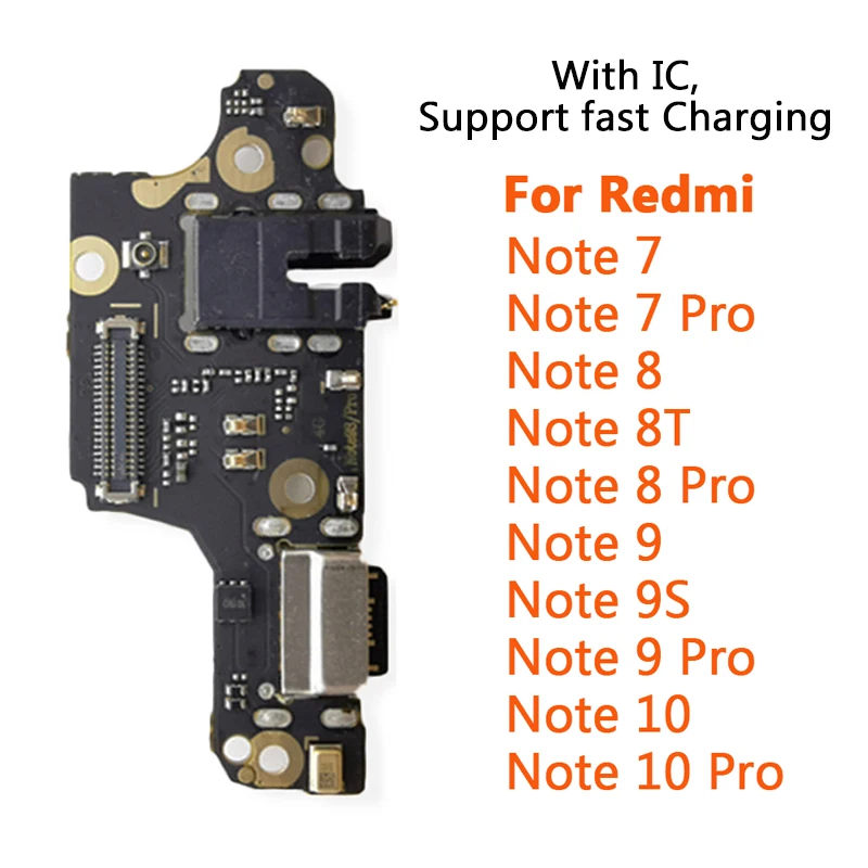 

Replacement Charging Flex Cable with IC For Xiaomi Redmi Note 7 8 8T 9 9s 10 Pro 7Pro 8Pro 9Pro USB Connector Dock Port Board