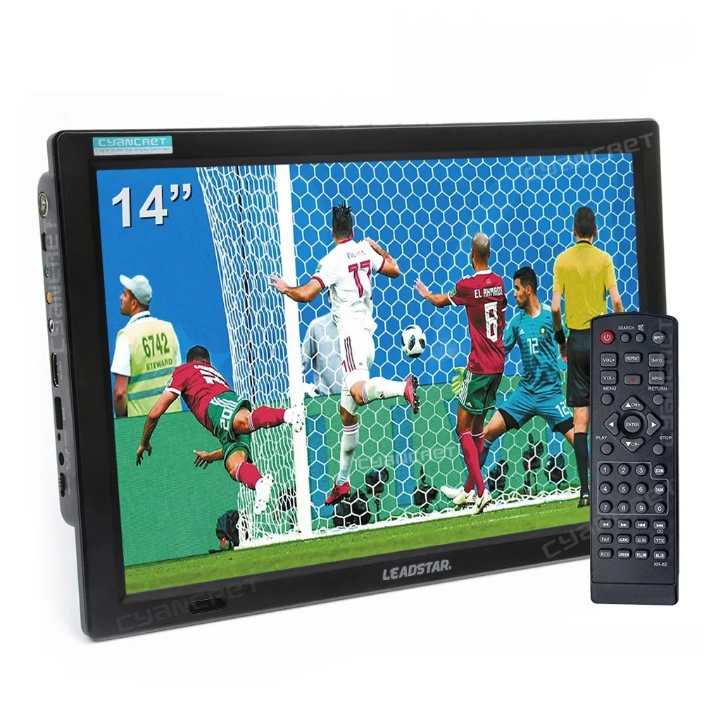 

New D14 14 Inch HD Portable TV DVB-T2 ATSC Digital Analog Television Mini Small Car TV Support MP4 AC3 HDin Monitor for PS4