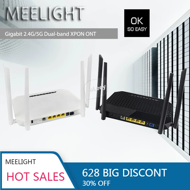 

1000M XPON ONU Gigabit 2,4G/5G двухдиапазонный ONT 4GE + WIFI + 1Pot + 1USB оптоволоконный onu xpon ONT ZTE