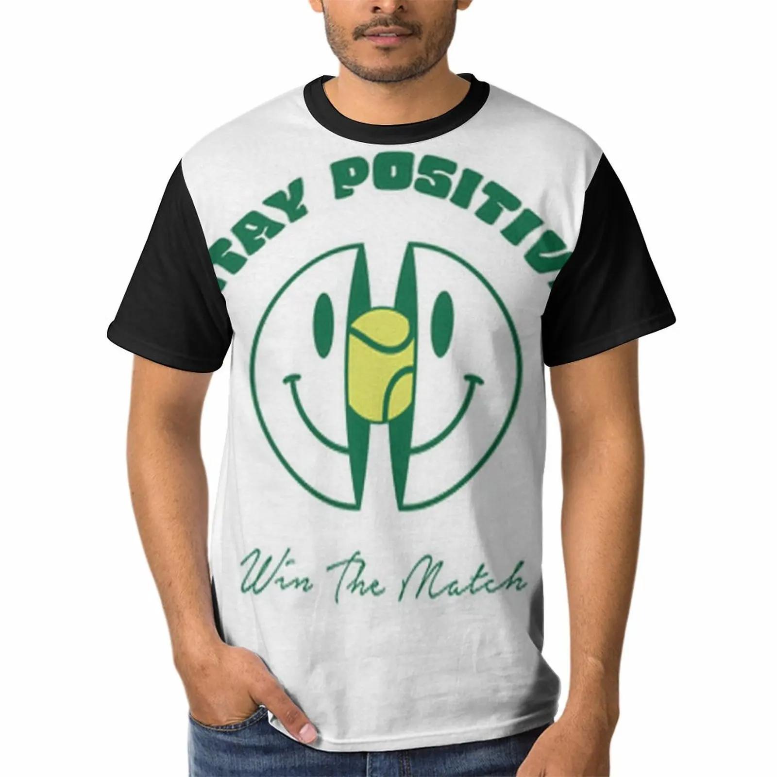 

Men's Round Neck Casual Comfortable T-shirt Short Sleeved Front Printed Fun Top Summer Trend T-shirt