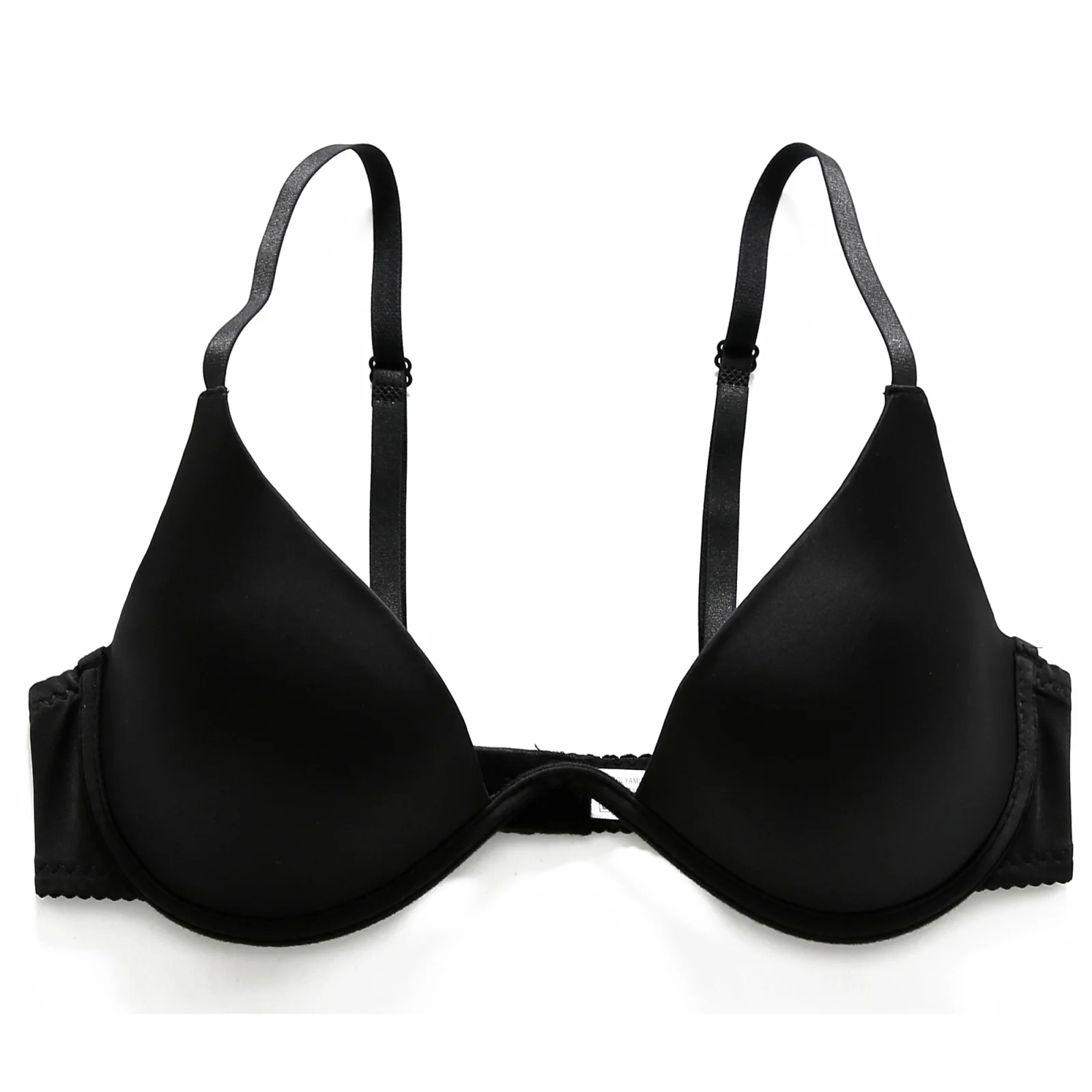 Женский бюстгальтер с чашками пуш-ап черное бесшовное нижнее белье