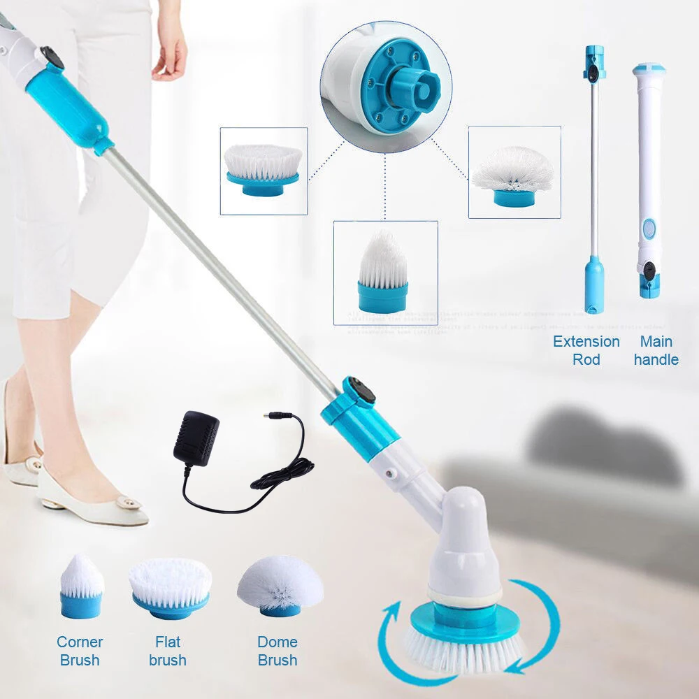 

Electric Cleaning Turbo Scrub Brush Adjustable Waterproof Cleaner Wireless Clean Bathroom Kitchen Cleaning Tools Set