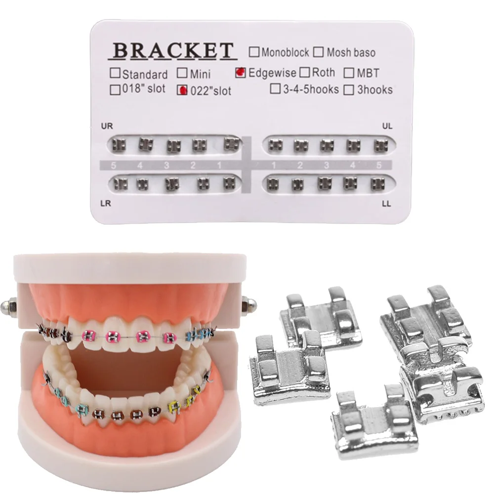 

20pcs Small Mini Orthodontic Dental No Hook 022" Slot Edgewise Metal Brackets Braces Ultra Thin Professional Braces Bracket Set