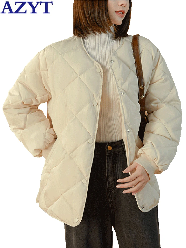 

AZYT 2022 Autumn Winter New Cotton Padded Jacket Female Simple Casual Women Parkas Coat Windproof Warm Women Winter Jacket