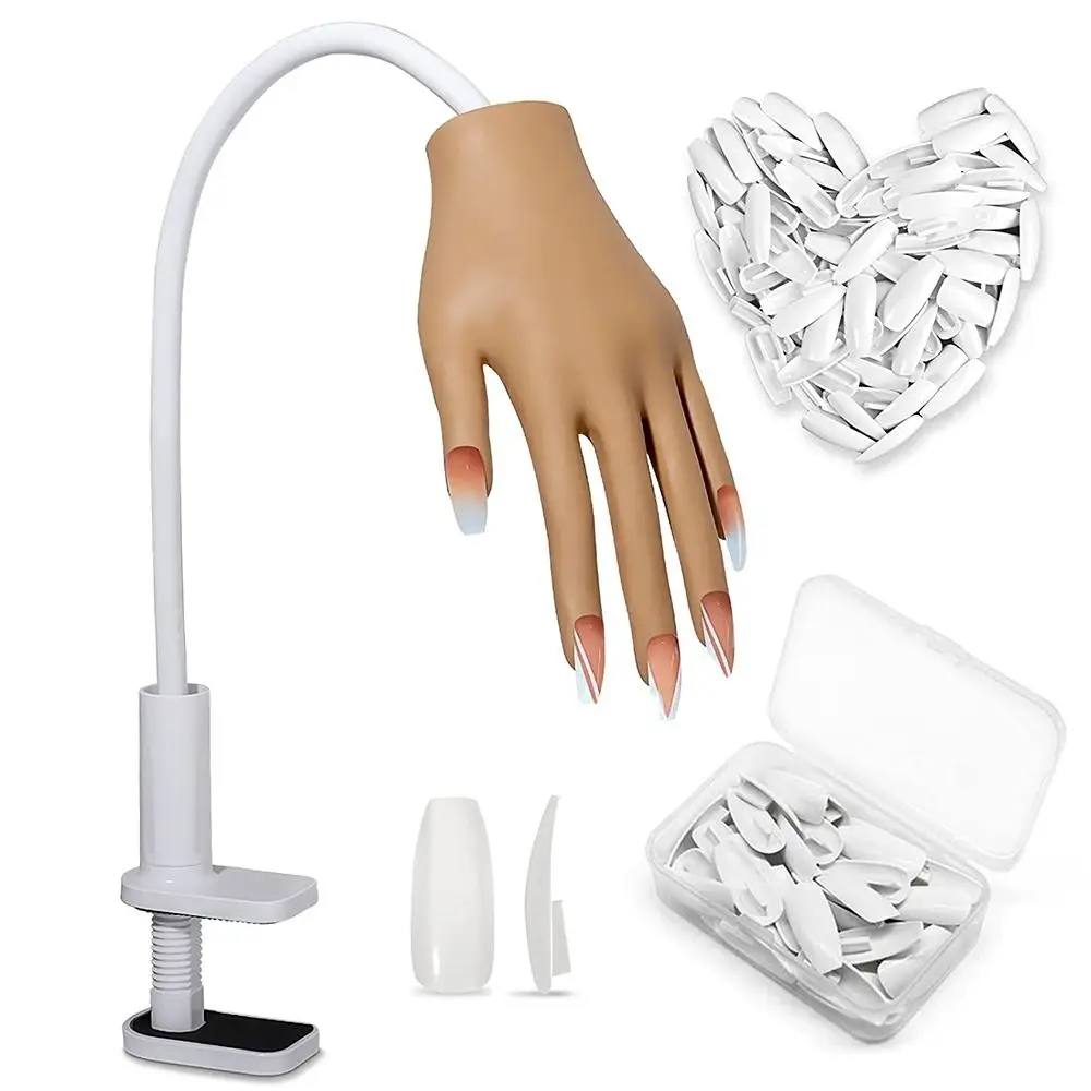 

Professional Prosthetic Soft hand Showing Shelf Nail Art Training Tool Manicure Flexible Practice Fake Hand Model