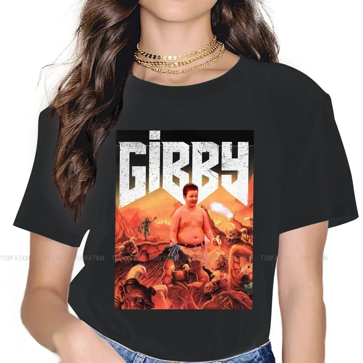 

Женская футболка-оверсайз Gibby of Doom, винтажный женский топ в стиле Харадзюку