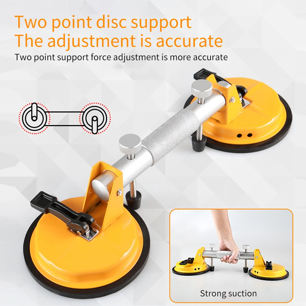 

Heavy Duty Gripper For Moving Tiles Mirror Puller Hand Tools Double Handle Home Portable Easy Use Glass Lifter Suction Cup Dent