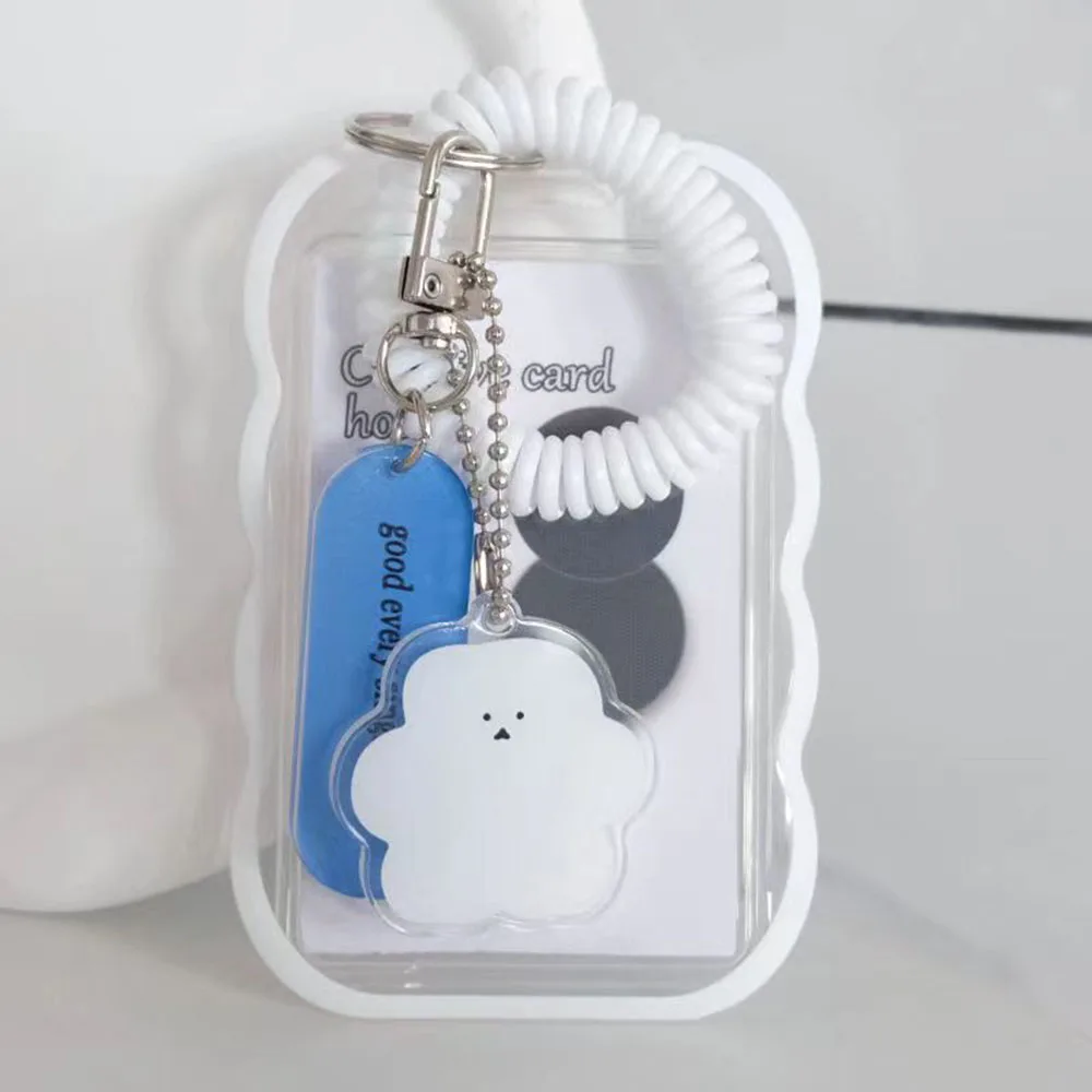 

Transparent Card Sleeve Bag Pendant Photo Frame Keychain Photocards Protector Case Cloud Shape INS Cute Idol Photo Sleeve