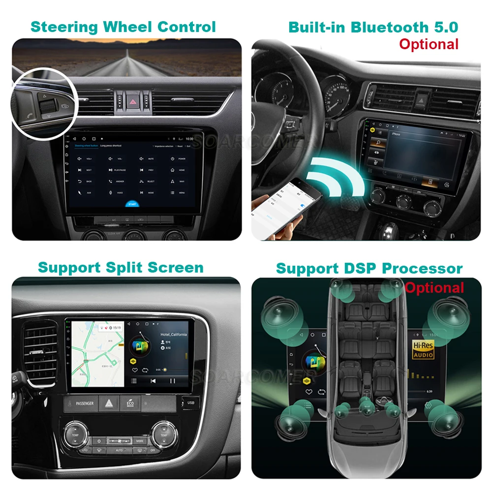 Автомагнитола 2 Din на Android 12 для Honda Civic 8 2005 - 2012 с радио мультимедийным видеоплеером