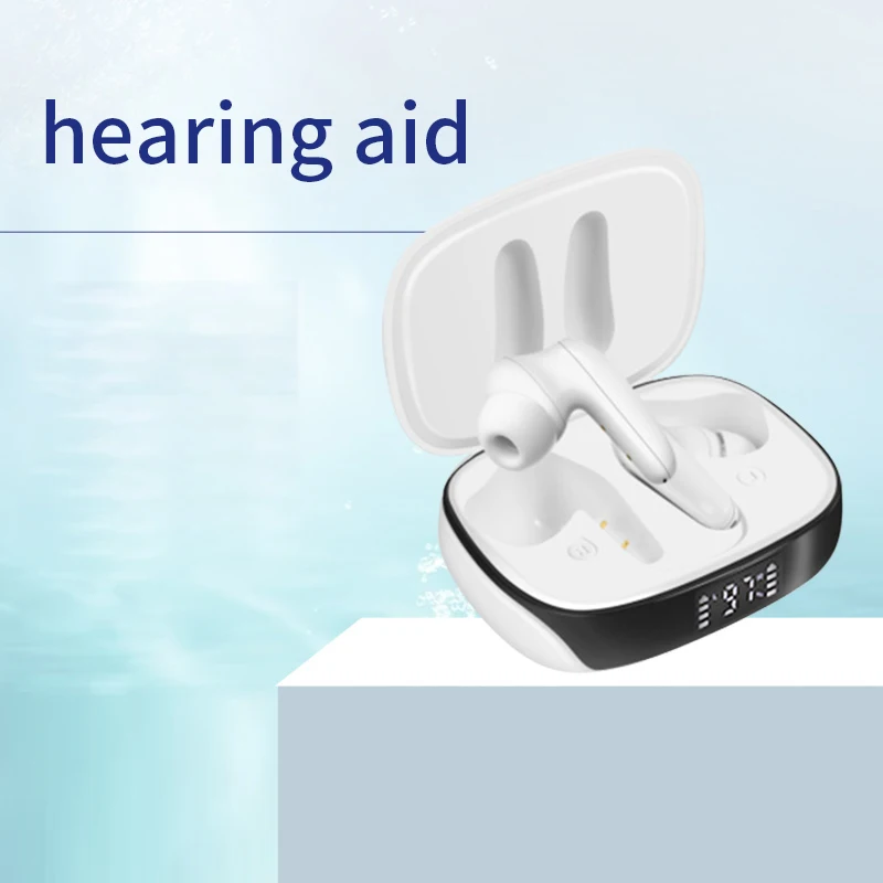 

Перезаряжаемый слуховой аппарат с Bluetooth, портативный слуховой аппарат для глухих пожилых людей с управлением через приложение, цифровой слуховой аппарат с регулируемым тоном, усилитель звука