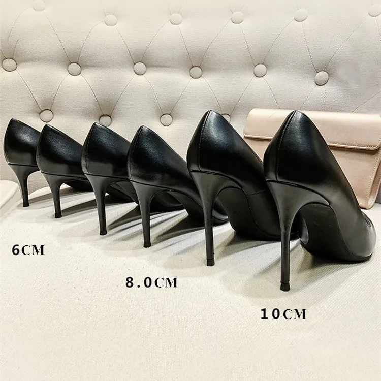 

Hot Sale Women Pumps Genuine Leather 6CM/8CM/10CM Thin High Heels Slip On Spring Autumn Elegant Dress Office Shoes Woman