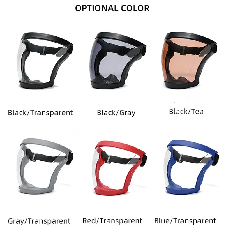 

Transparent Full Face Shield with Filters Oil-splash Proof Mask Splash-proof Facial Shield Protection Face Cover Kitchen Tools
