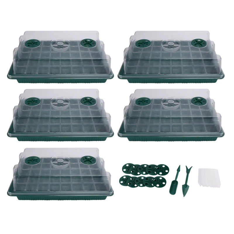 

Breeding Starter Tray, Mini Propagation Plant Greenhouse Grow Kit With Humidity Vent Dome And Seed Starter Base