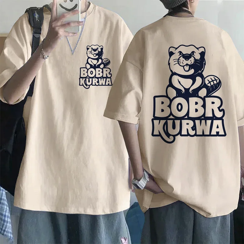 Kurwa Bober Harajuku Y2k Карманная футболка Bobr Футболка с героями мультфильмов для женщин