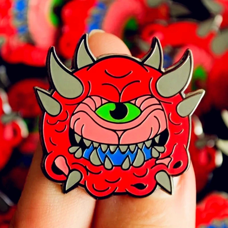 

DOOM Cacodemon Demon Evil Eye Enamel Brooch Pins Metal Badges Lapel Pin Brooches Jackets Jeans Fashion Jewelry Accessories