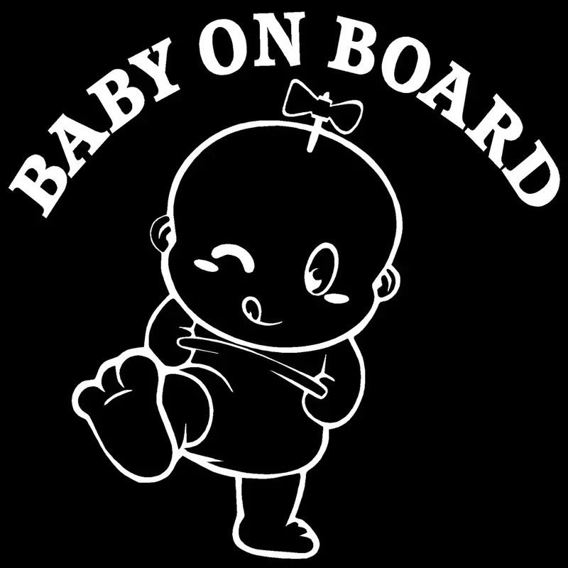 Виниловая наклейка для автомобиля BABY ON BOARD (девушка) милые декоративные наклейки