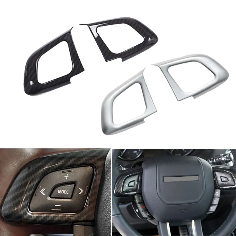 

ABS Carbon Texture Car Styling Steering Wheel Button Frame Cover Protect Trim For Land Rover Range Rover Evoque 2011 - 2016 2017