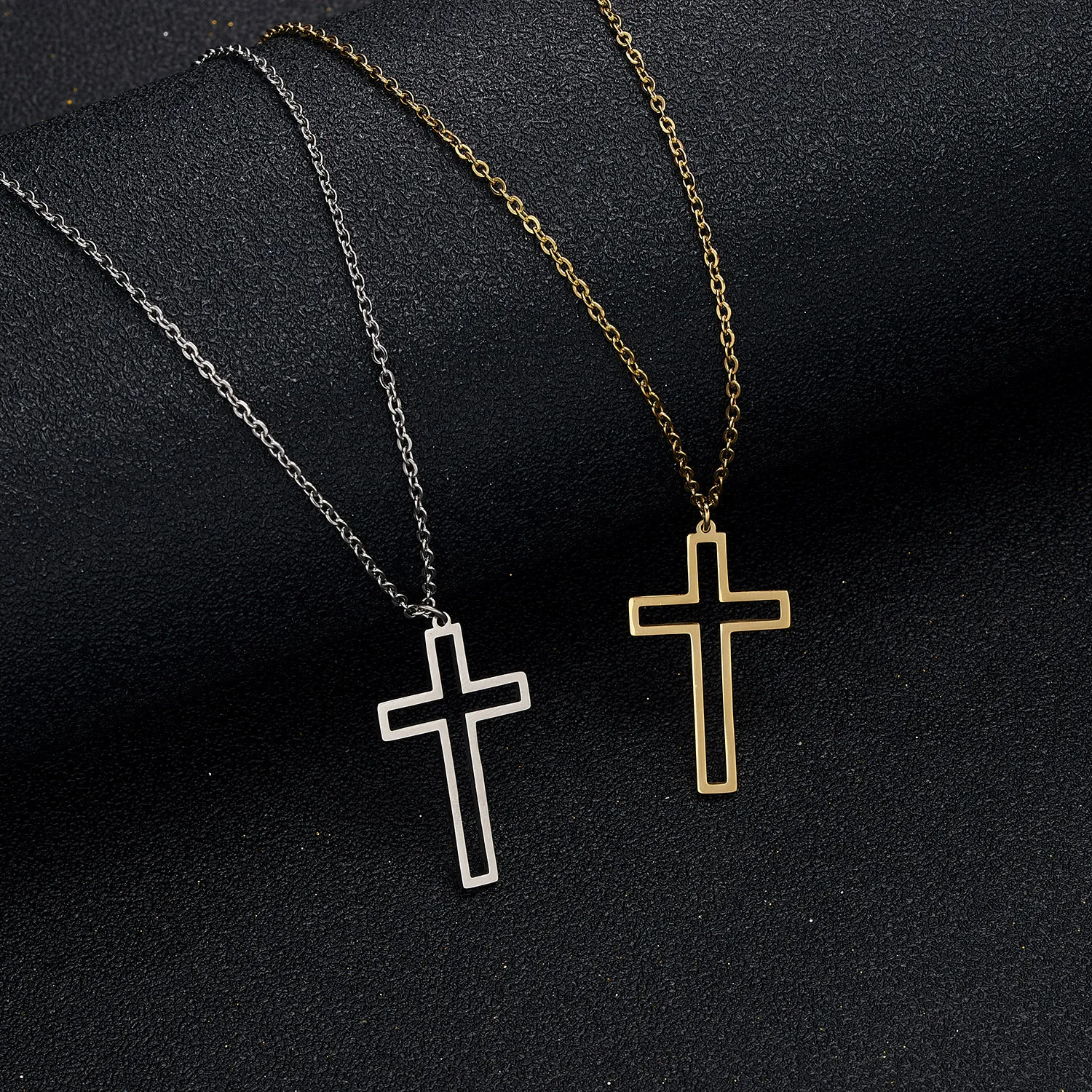 

Cross Pendant Simple Hollow Cross Necklace Collar Chain