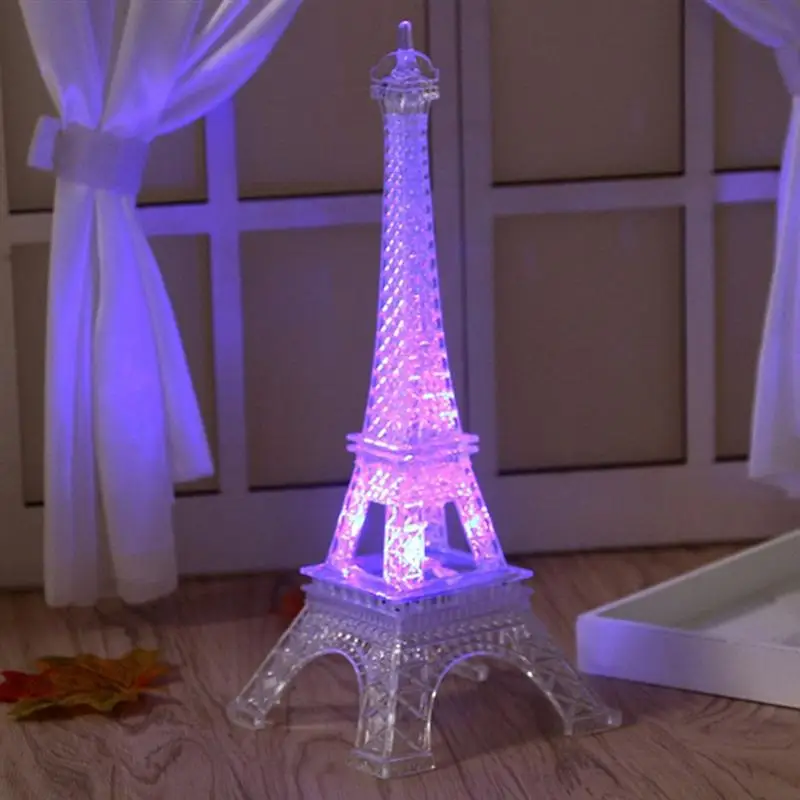 New Colorful Romantic Tower LED Table Lamp Creative Bedroom Decoration Acrylic Children Luminous Table Lamp Souvenir Nightlight