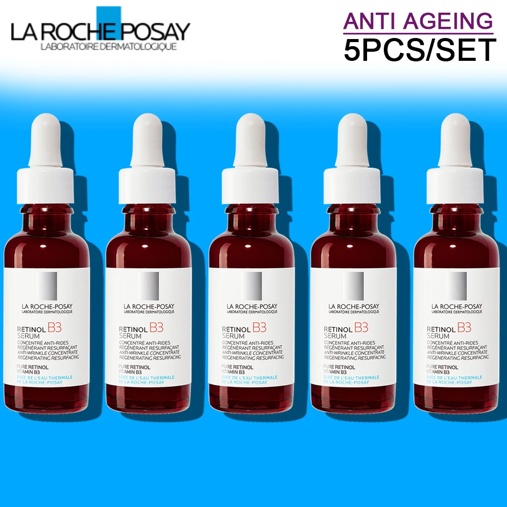 

5PCS La Roche Posay Skin Care Products Effaclar /Niacinamide 10/Retinol B3/VitaminC10/Hyalu B5 Serum 30ml Aging Acne Skin Care