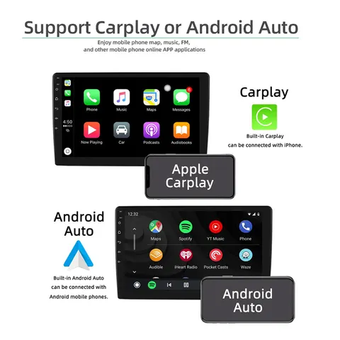 2 Din Автомобильный радиоприемник Carplay Android Auto 7 9 10 дюймов 4G 64G Универсальный мультимедийный плеер DSP AM RDS AHD GPS WIFI Авто радио