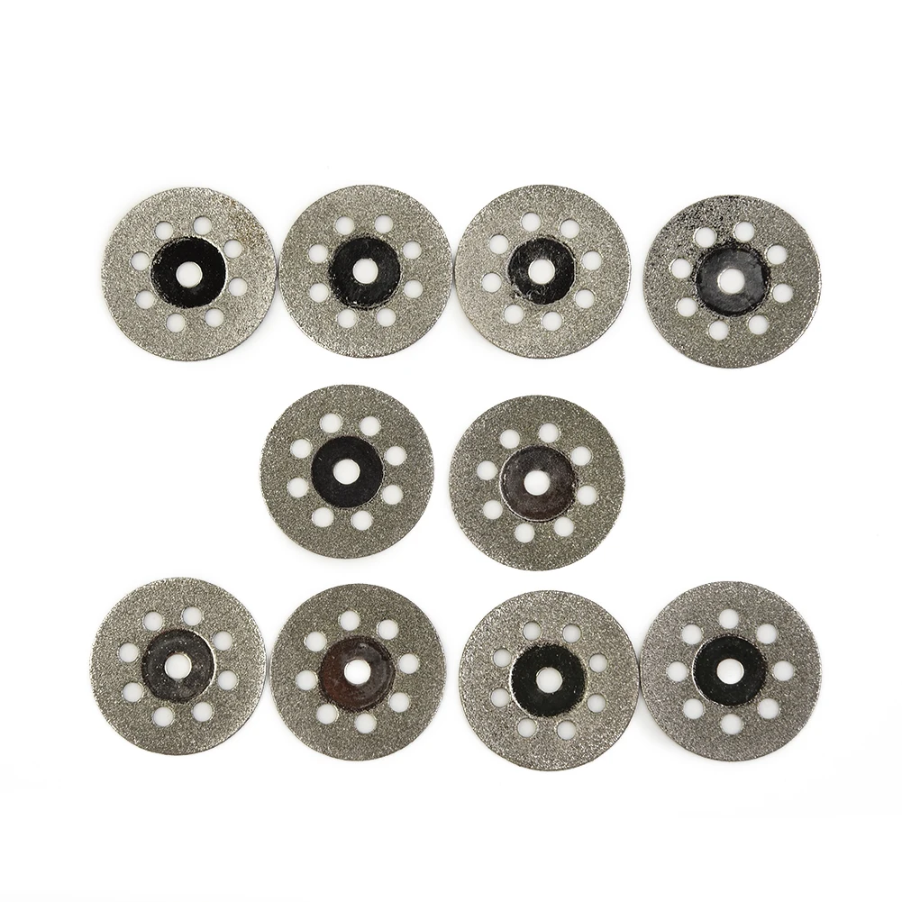 

10Pcs Circular Saw Blades Cutting Wheel Discs+2Pcs Mandrels Set Rotary Tool For Electric Jade Glass Grinding Machine Pendant