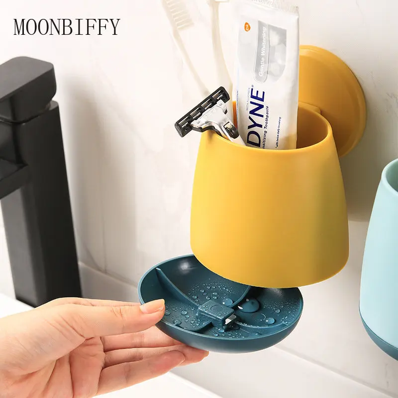

Bathroom Toothbrush Holder Toothbrush Toothpaste Wall-Mounted Storage Rack Kitchen Chopsticks Tableware Drain Shelf Organizer