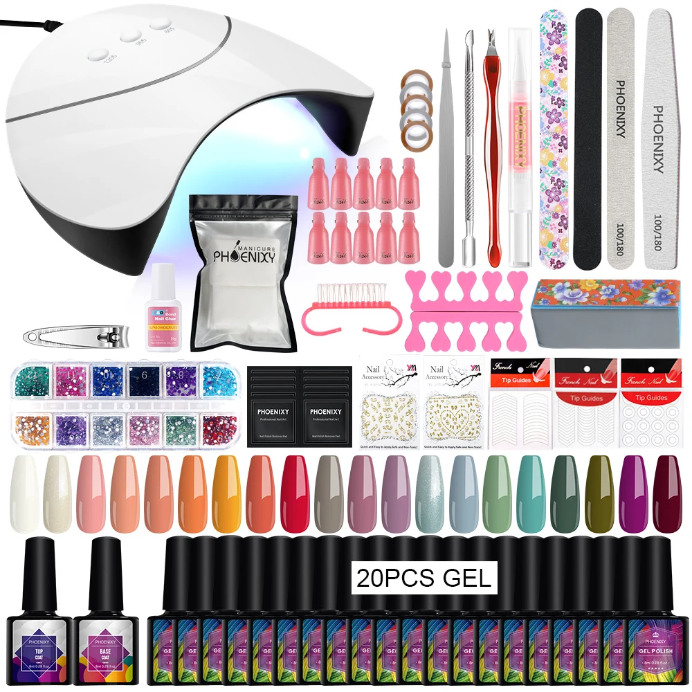 

Nail Kit Gel Polish with 36W UV LED Lamp Dryer Soak Off Gel Varnish Tools Set Professional Nail Gel Set Manicure Art Tools Kit