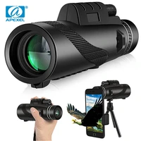 apexel 80x100 hd monocular telescope long range zoom bak4 prism telescop with tripod phone clip for hunting outdoor camping