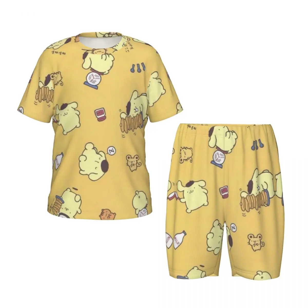 Kawaii Pompompurin Детский пижамный комплект из 2 предметов для детей повседневный костюм