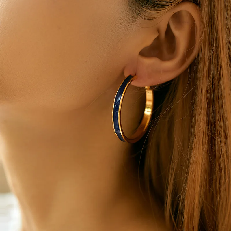 Большие медные серьги-кольца