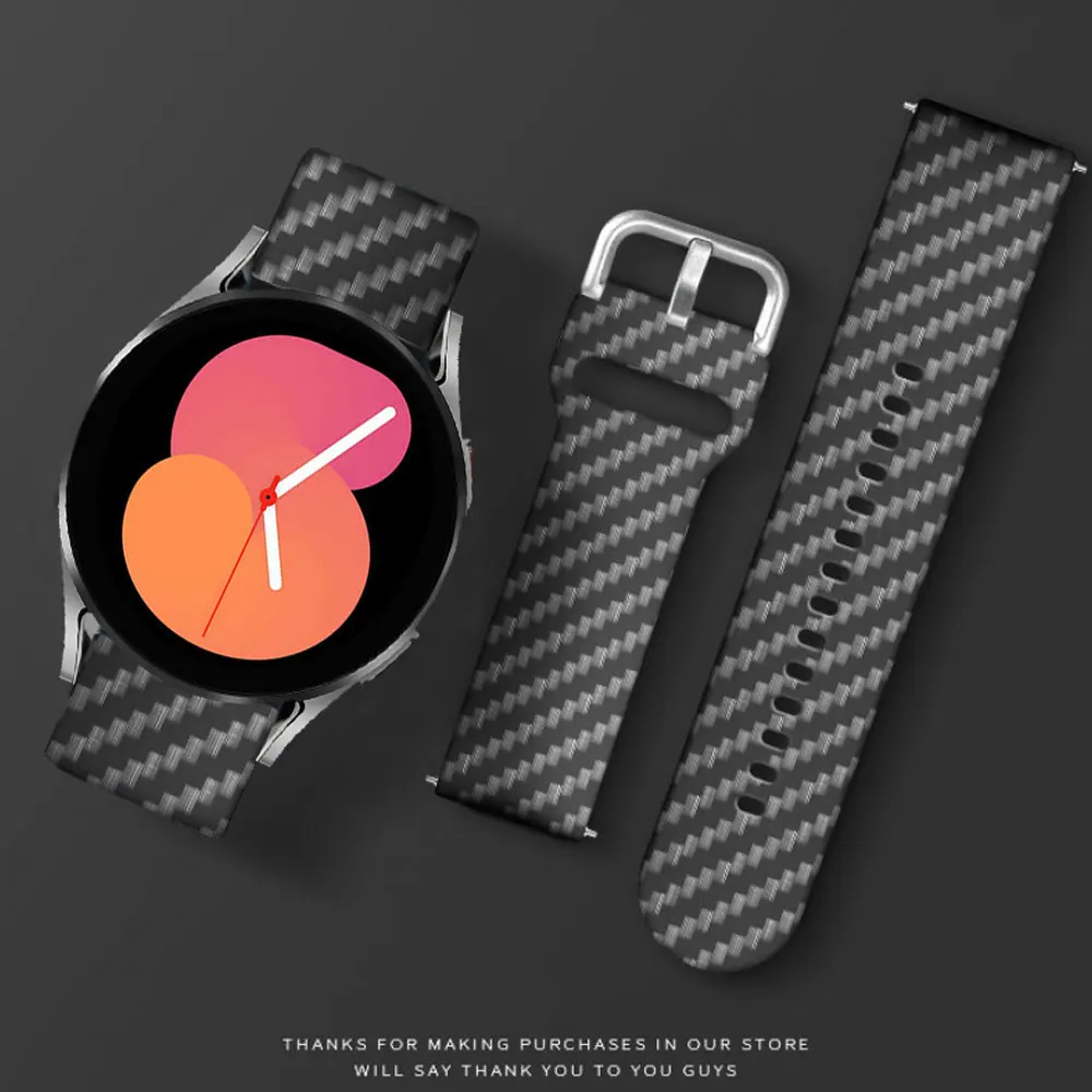 

Ремешок из углеродного волокна для Samsung Galaxy Watch 3 45 мм/46 мм/41 мм/Active 2, браслет для часов Samsung Watch 4/Classic/46 мм/42 мм/44 мм/40 мм