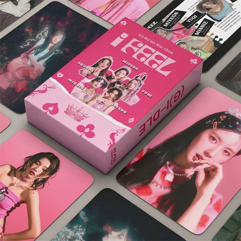 

55 Sheets / Set Kpop GIDLE INEVER DIE LOMO Card (G) I-DLE Album Girl I Burn Printed Graph Photo Card Postcard Fan Gift SHUHUA