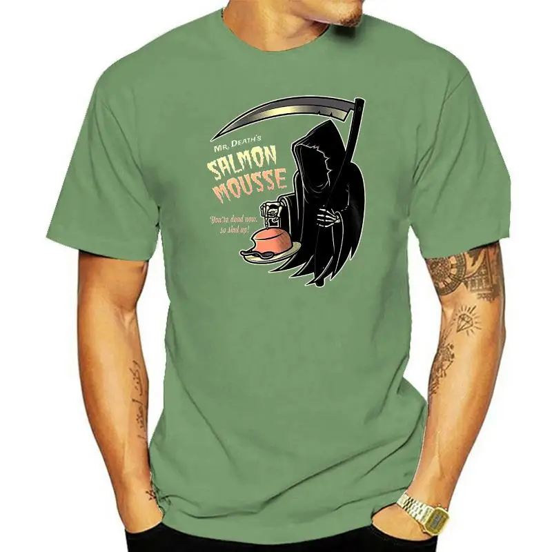 

Мужская футболка, модная футболка с надписью «Mr Death лосося мусс Монти», «питоны», «значение жизни», новинка, женская футболка