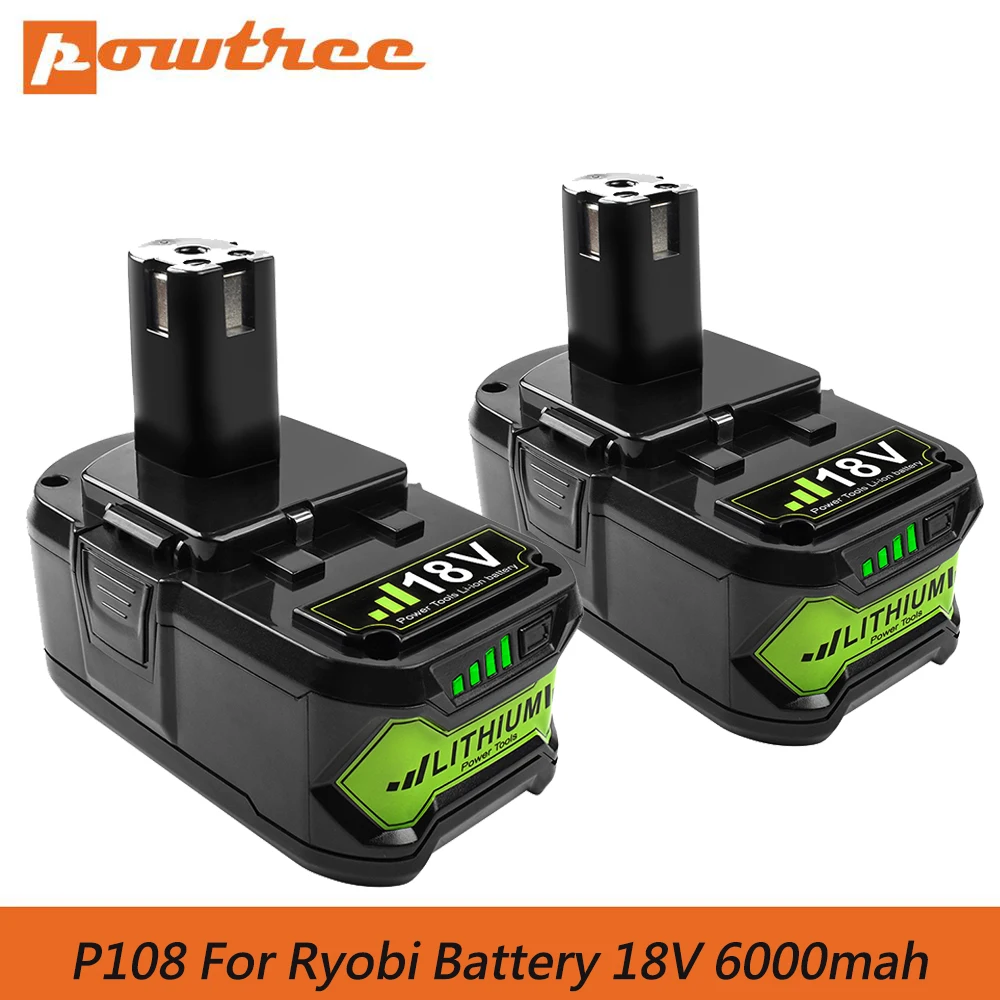 6,0 Ач 18 в сменная батарея для Ryobi 18 В литиевая батарея для P108 P102 P103 P104 P105 P109 Ryobi 18 в + беспроводной инструмент