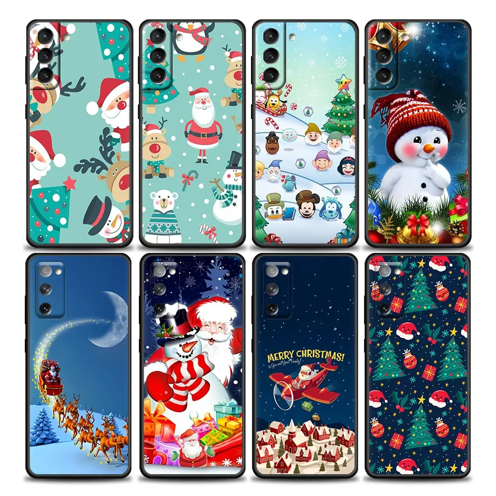 

Merry Christmas Case For Samsung Galaxy S22Ultra S8 S9 S10 S21 S22 Ultra S20 FE Plus 5G Case Cover Tree Santa Claus Snowman Gift