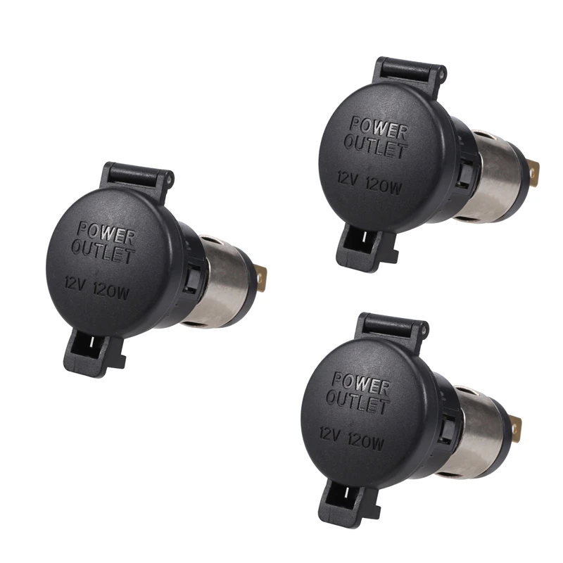 

3 Pcs Car Cigarette- Lighter Socket Motorcycle Cigarette Lighter Cable Adapter Plug For Marine ATV RV Motorcycle