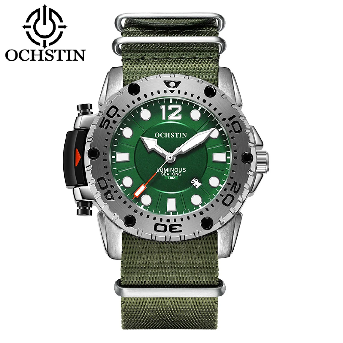 

OCHSTIN New Business Nylon Strap Mens Watches Top Brand Luxury Quartz Wristwatches Male Waterproof Sport Big Dial Military Clock