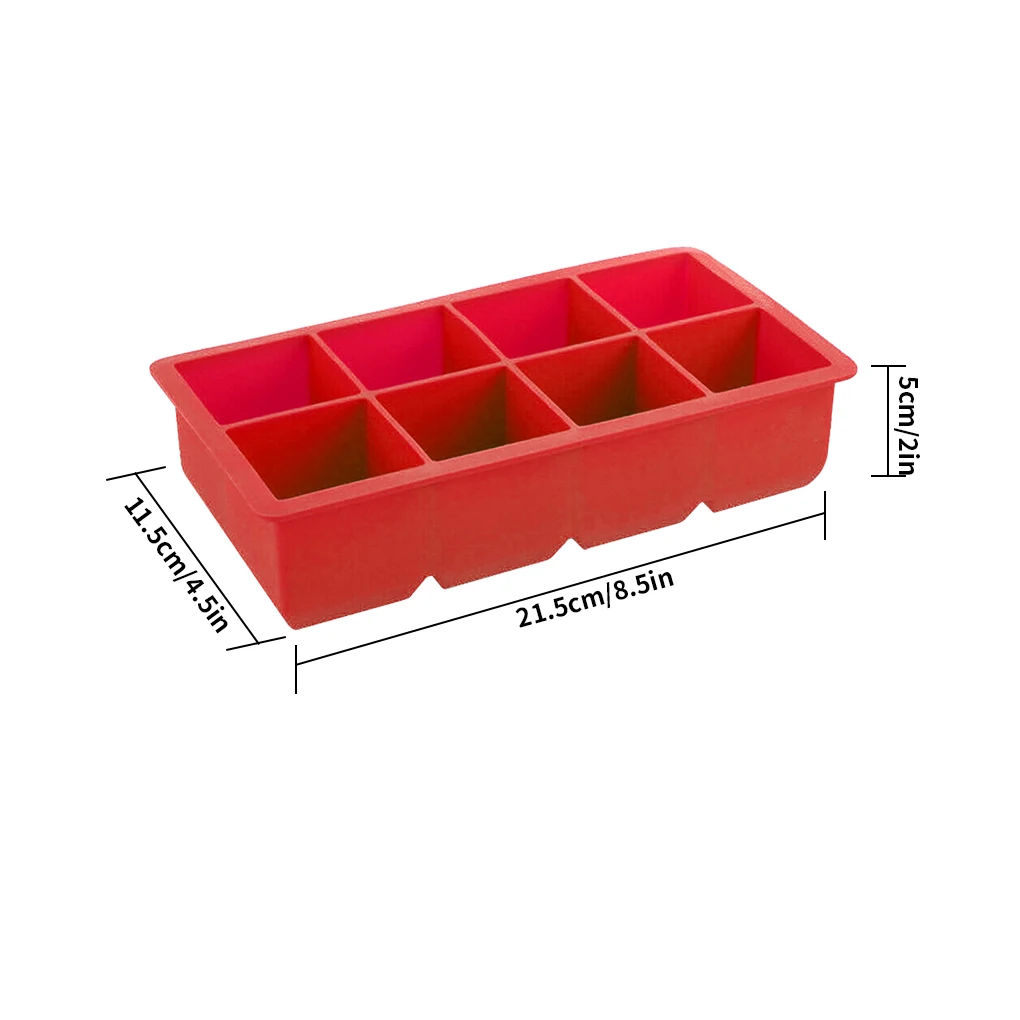 

8 больших сеток пищевой силиконовый кубик льда Большой кубик льда квадратный лоток DIY форма для кухни аксессуары