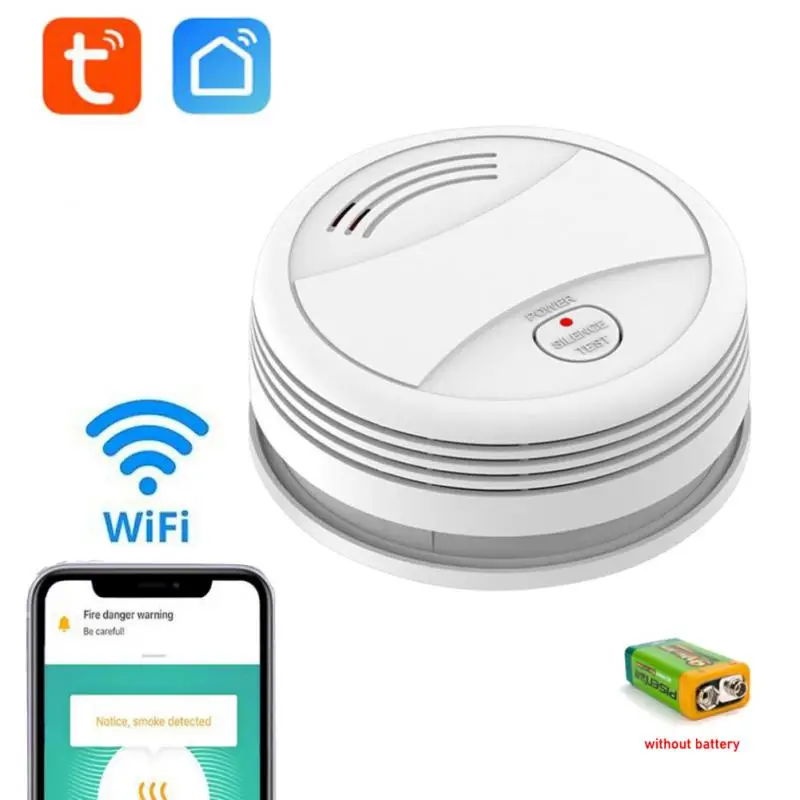 

Tuya Independent Smoke Detector Sensor Fire Alarm Home Security System Firefighters WiFi Smoke Alarm Fire Protection Smart Life