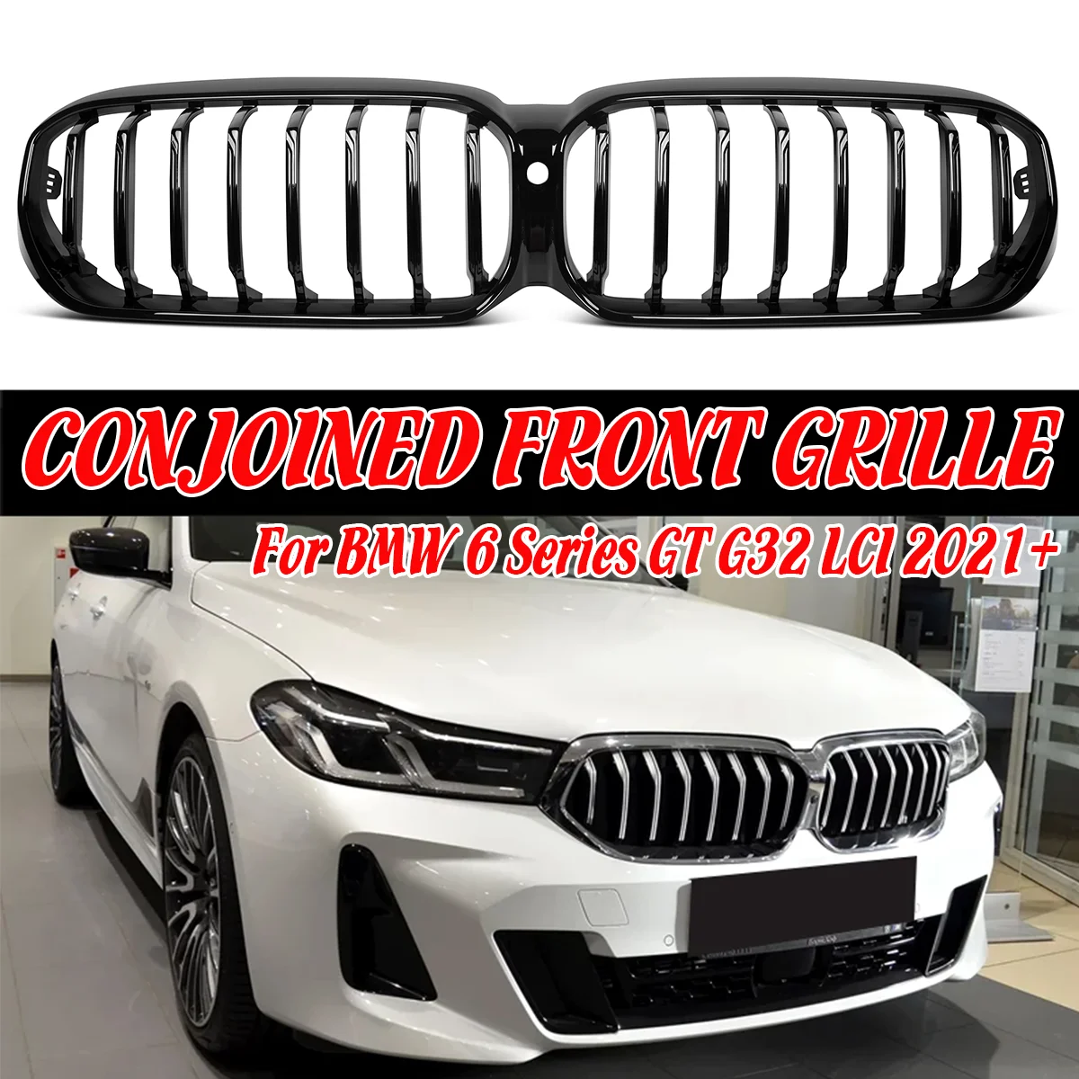 

Глянцевая черная радиаторная решетка для BMW 6 серии GT LCI G32 630i 640i 650i 2021
