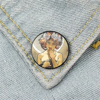 the moon and the stars mucha pin custom funny brooches shirt lapel bag cute badge cartoon jewelry gift for lover girl friends