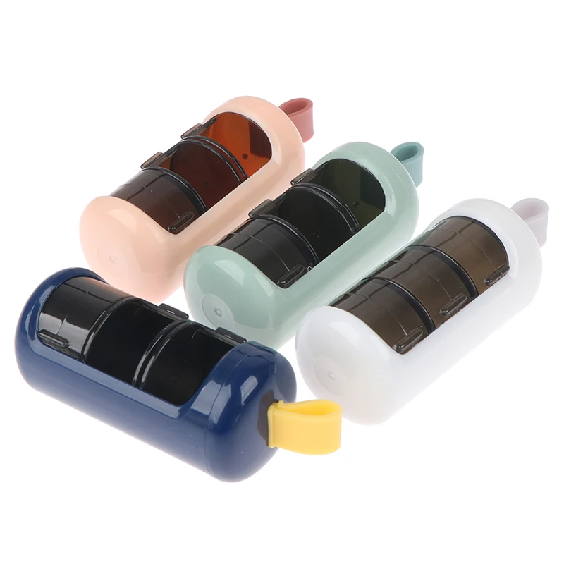 

Портативный мини-чехол для таблеток, брелок, карманный надежный герметичный контейнер для таблеток с 3 отделениями, контейнер для переноски, чехол для бутылки