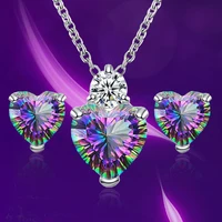 luxury diverse crystal love necklace women engagement wedding accessories heart valentines gift fashion jewelry