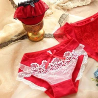 2xl 3xl 110kg plus size female big panties high quality sexy lace bow red underwear women cotton intimates hot briefs