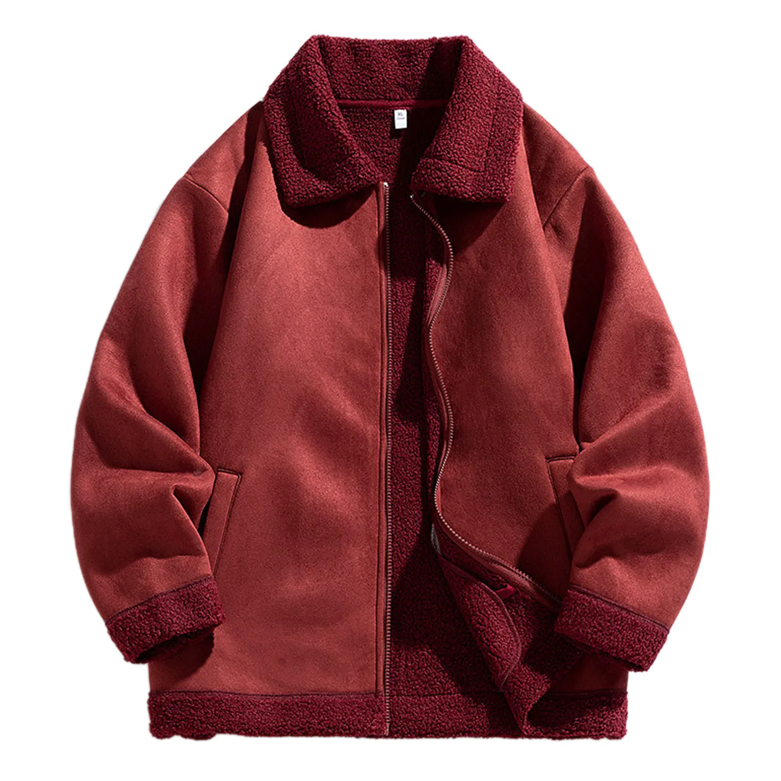 Осень-зима мужская хлопковая куртка теплая флисовая утепленная однотонная с