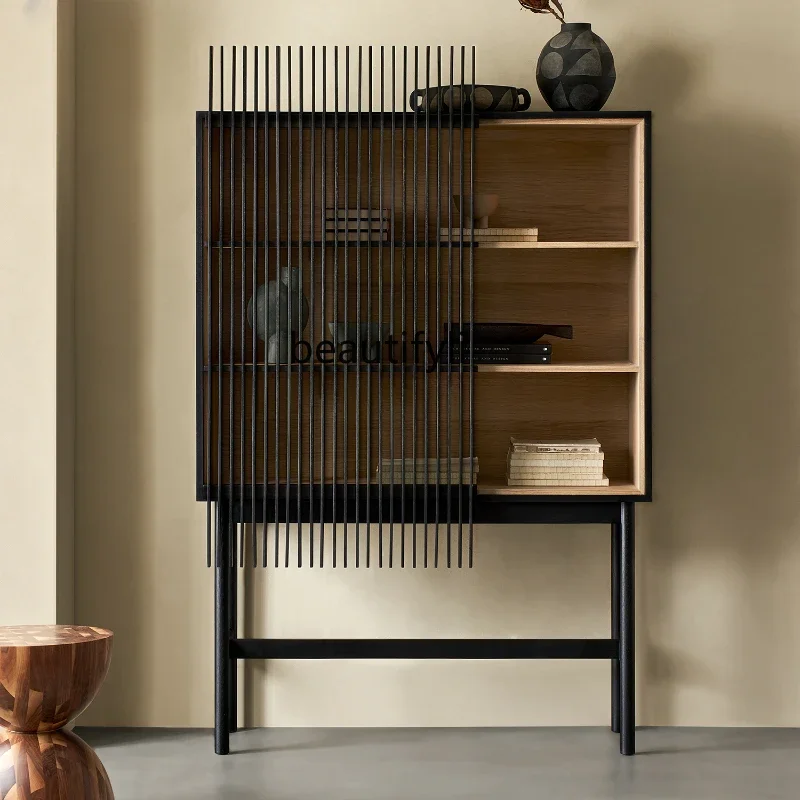 Буфет из массива дерева черный шкаф для хранения вещей гостиной сувениров