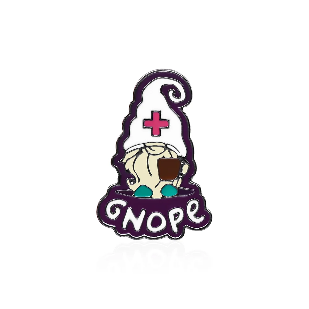 

Harong Design New Gnope Pin Cute Funny Nurse Enamel Brooch for Medical Student Lapel Badge Friends Gift