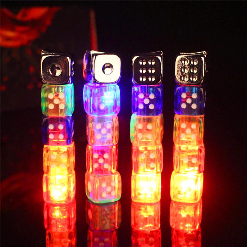 

New Dice Blue Flame Windproof Lighter Refillable Butane Torch Lighter Creative Body LED Flashing Cute Gift Cigarette Accessories